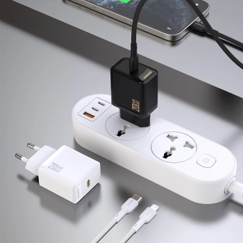 Ładowarka sieciowa PD20W GaN USB-C - czarna