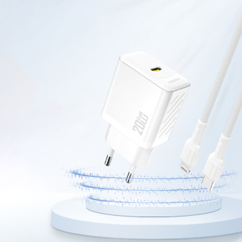 Ładowarka sieciowa PD20W GaN USB-C - biała