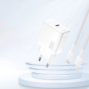 Ładowarka sieciowa PD20W GaN USB-C - biała