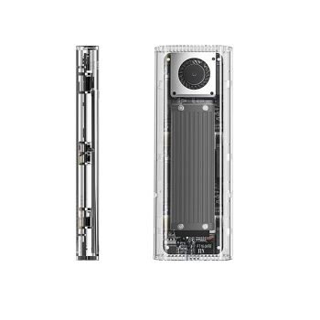 Kieszeń obudowa na dysk TCM2-G20 M.2 NVME USB-C 3.2 20Gb/s - srebrno-przezroczysta