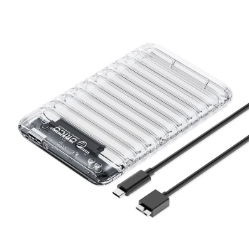 Kieszeń obudowa na dysk 2139U3-V1 2.5'' HDD / SSD USB Micro-B 5Gb/s - przezroczysta