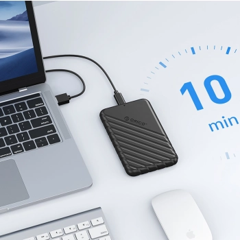 Kieszeń obudowa na dysk 25PW1C-C3 2.5'' HDD / SSD USB-C 6Gb/s - czarna