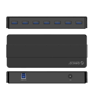 Hub rozdzielacz H7928-U3-V1 7x USB-A - czarny