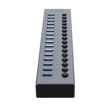 Hub BT2U3-16AB z włącznikami 16x USB-A - szary