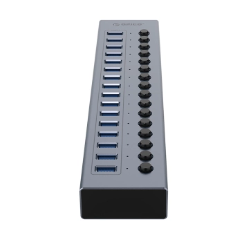 Hub BT2U3-16AB z włącznikami 16x USB-A - szary