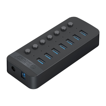 Hub CT2U3-7AB z włącznikami 7x USB-A - czarny
