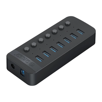 Hub CT2U3-7AB z włącznikami 7x USB-A - czarny