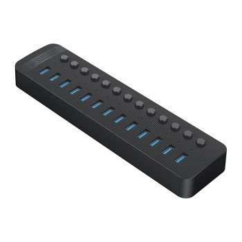 Hub CT2U3-13AB z włącznikami 13x USB-A - czarny