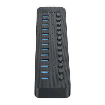 Hub CT2U3-13AB z włącznikami 13x USB-A - czarny