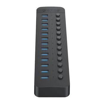 Hub CT2U3-13AB z włącznikami 13x USB-A - czarny