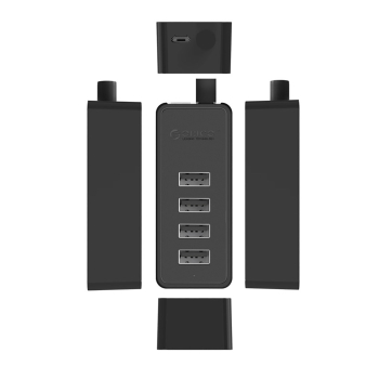 Hub rozdzielacz W5P-U2-030 4x USB-A 30cm - czarny