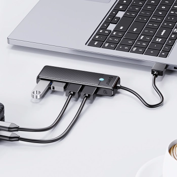 Hub PAPW4A-C3 rozdzielacz 4x USB-A - czarny