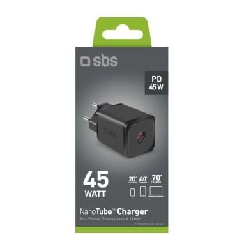 Ładowarka sieciowa Power Delivery GaN USB-C 45W - czarna