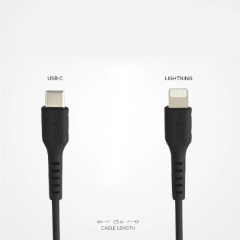 Kabel przewód USB-C - iPhone Lightning 1m - czarny