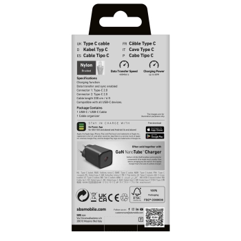 Kabel przewód PD USB-C 60W 2m - szary