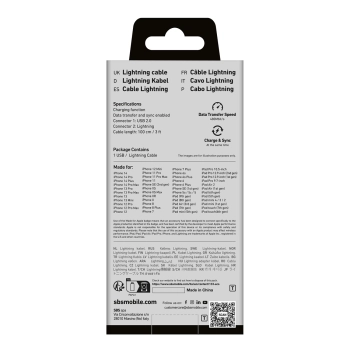Kabel przewód z certyfikatem MFi USB-A - iPhone Lightning 1m - czarny