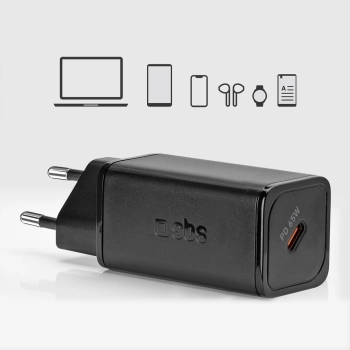 Ładowarka sieciowa GaN z Power Delivery 65W - czarna