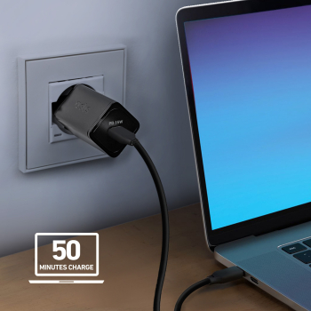 Ładowarka sieciowa GaN z Power Delivery 65W - czarna