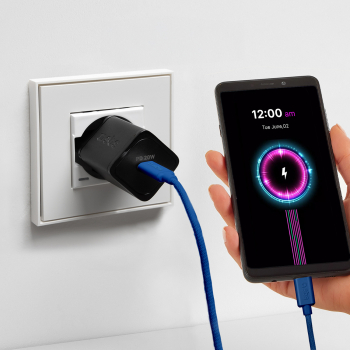 Kabel przewód w oplocie USB-C - USB-C 60W 1.5m - niebieski