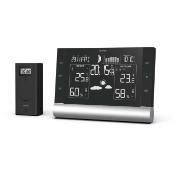 Stacja pogody Black Line Plus termometr higrometr - czarna