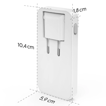 Ładowarka sieciowa składana GaN USB-C USB-A 65W - biała