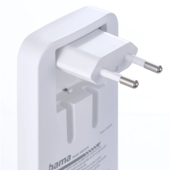 Ładowarka sieciowa składana GaN USB-C USB-A 65W - biała