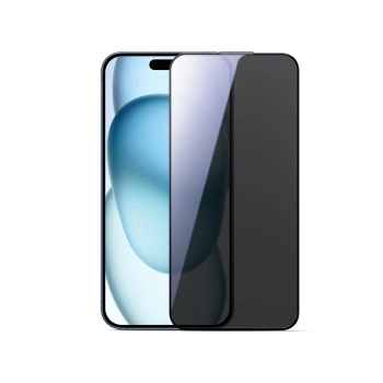 Szkło hartowane 2.5D Dustproof prywatyzujące z czarną ramką na iPhone 15/16