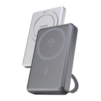 Powerbank K28 10000mAh z MagSafe z metalową obudową i podstawką PD 22.5W - szary