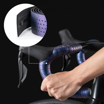 Owijka na kierownicę rowerową z PU wzór Velour - brązowa