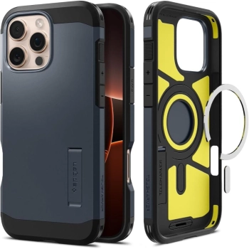 Etui pokrowiec na iPhone 16 Pro Max Tough Armor MagSafe z podstawką - ciemnoszare