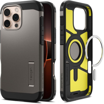 Etui pokrowiec na iPhone 16 Pro Max Tough Armor MagSafe z podstawką - gunmetal