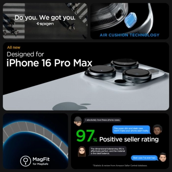 Etui case na iPhone 16 Pro Max Enzo Aramid Mag z MagSafe - czarno-srebrne