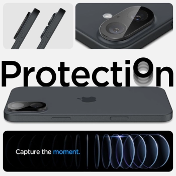 Szkło na aparat do iPhone 16 / 16 PLUS czarne - 2 szt.