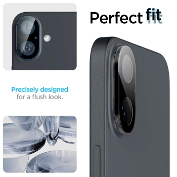 Szkło na aparat do iPhone 16 / 16 PLUS czarne - 2 szt.