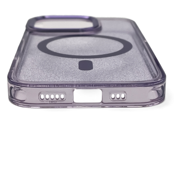 Etui ochronne na Samsung Galaxy S24 FE Glitter Case MagSafe - fioletowe z brokatem