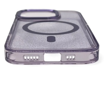 Etui ochronne na Samsung Galaxy S24 FE Glitter Case MagSafe - fioletowe z brokatem