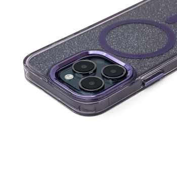 Etui ochronne na Samsung Galaxy S24 FE Glitter Case MagSafe - fioletowe z brokatem