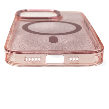 Etui ochronne na Samsung Galaxy S24 FE Glitter Case Mag Safe - różowe z brokatem