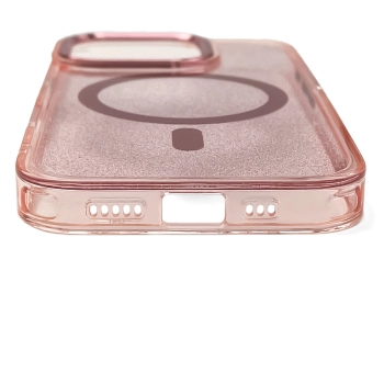 Etui ochronne na Samsung Galaxy S24 FE Glitter Case Mag Safe - różowe z brokatem