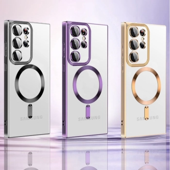 Etui pokrowiec na Samsung Galaxy S24 FE Electroplated Magsafe - różowe
