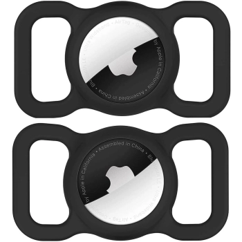Etui na lokalizator Apple AirTag silikonowe na obrożę psa lub kota - czarne