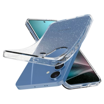Etui na Samsung Galaxy S25 Liquid Crystal - brokatowo przezroczyste