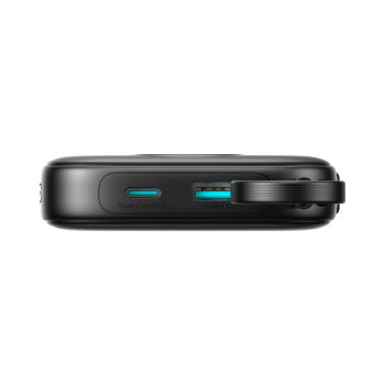 Powerbank 10000mAh z wbudowanym kablem 22.5W USB-C 0.25 cm - czarny
