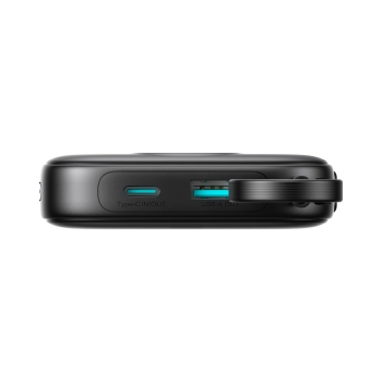 Powerbank 10000mAh z wbudowanym kablem 22.5W USB-C 0.25 cm - czarny