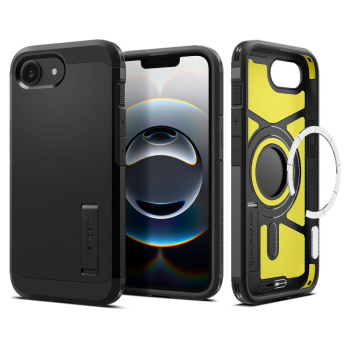 Etui case na iPhone 16e z podstawką Tough Armor MagSafe - czarne