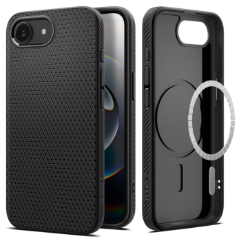 Etui plecki na iPhone 16e Liquid Air Mag MagSafe - czarny mat