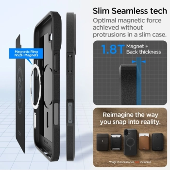 Etui case na iPhone 16 Core Armor Mag z MagSafe - czarny mat
