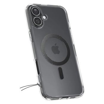 Etui ochronne na iPhone 16 Ultra Hybrid MagSafe Carbon Fiber - przezroczysto szare