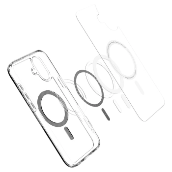 Etui ochronne na iPhone 16 Ultra Hybrid MagSafe Carbon Fiber - przezroczysto szare
