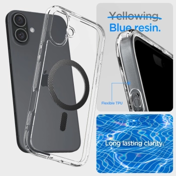 Etui ochronne na iPhone 16 Ultra Hybrid MagSafe Carbon Fiber - przezroczysto szare